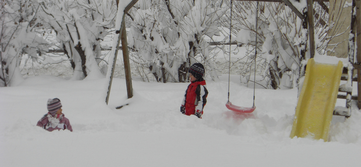Winterfoto Spielwiese Residence Sonnenhof